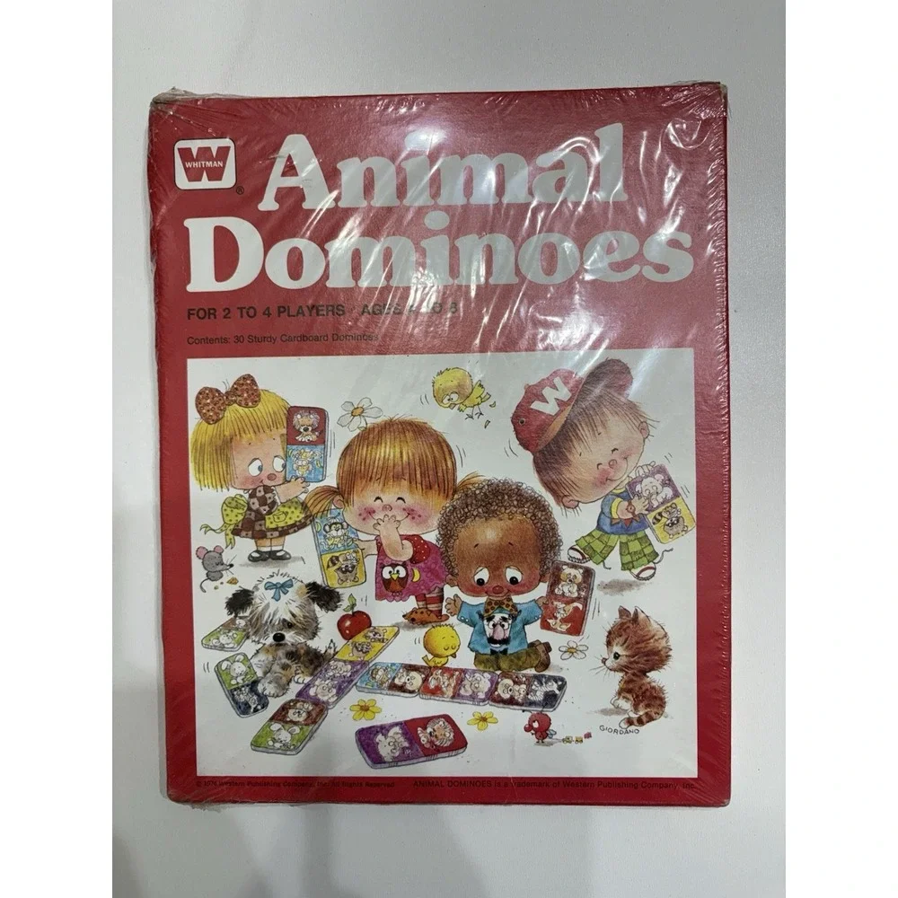 Vintage 1976 Animal‎ DOMINOES Game Whitman 30 Cards Complete ~ USA ~ Ages 4 to 8
